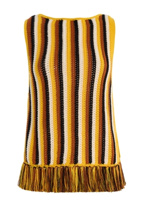 ESCVDO Misti Fringed Crocheted Cotton Top - Moda Operandi