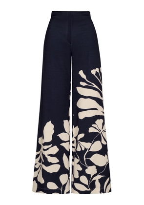 Andres Otalora Preferida Botanical Linen-Blend Wide-Leg Pants - Moda Operandi