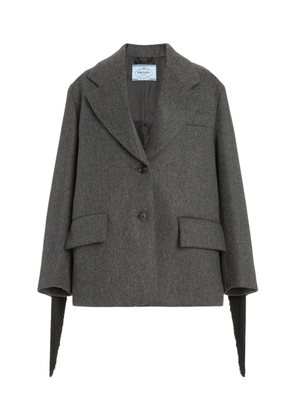 Prada Oversized Single-Breasted Wool Jacket - Moda Operandi