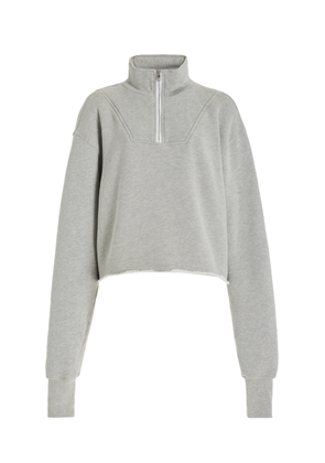 Les Tien Haley Cropped Half-Zip Cotton Sweatshirt - Moda Operandi