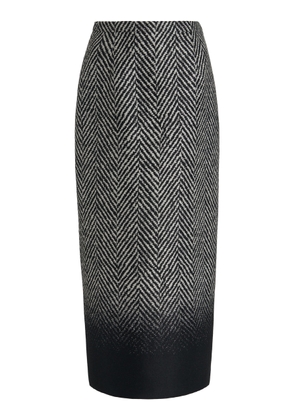 Givenchy Herringbone-Check Wool-Blend Midi Skirt - Moda Operandi