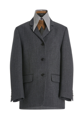 Prada Collared Gabardine Jacket - Moda Operandi