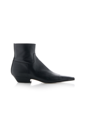 Khaite Marfa Classic Leather Ankle Western Boots - Moda Operandi