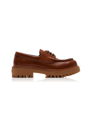 Prada Platform Leather Boat Shoes - Moda Operandi
