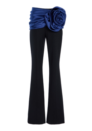 Carolina Herrera Corsage-Detailed Wool-Blend Bootcut Pants - Moda Operandi