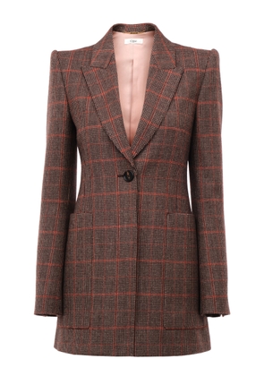 Chloé Long Checked-Wool Blazer - Moda Operandi