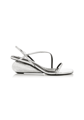 SIMKHAI Bridget Metallic Wedge Leather Sandals - Moda Operandi