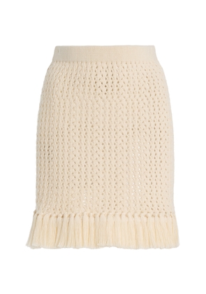 ESCVDO Exclusive Espina Fringed Crocheted Cotton Mini Skirt - Moda Operandi