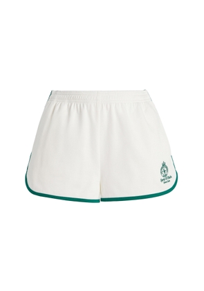 Sporty & Rich Crown Cotton-Pique Tennis Shorts - Moda Operandi