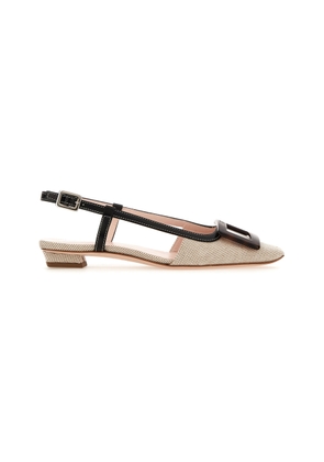 Roger Vivier Belle Vivier Leather-Trim Slingback Pumps - Moda Operandi