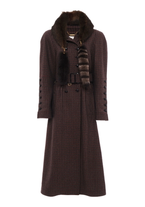 Chloé Wool Houndstooth Riding Coat - Moda Operandi
