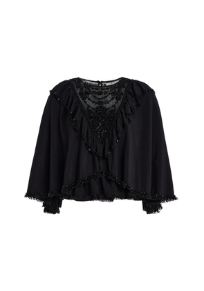 Sea Shanna Beaded Crepe Capelet Top - Moda Operandi
