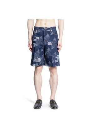 Denim Floral Jacquard Shorts