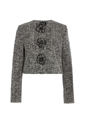 Oscar de la Renta Bouclé Tweed Cropped Jacket - Moda Operandi