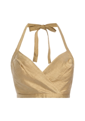 House of Aama Dupioni Silk Crop Top - Moda Operandi
