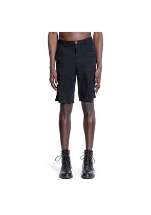 Crinkled Nylon Denim Shorts