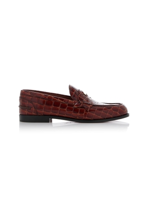 Christian Louboutin Donna Croc-Embossed Leather Penny Loafers - Moda Operandi