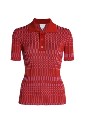 Bottega Veneta Check Polo Top - Moda Operandi