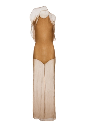 Magda Butrym Asymmetric Silk Gauze Maxi Dress - Moda Operandi
