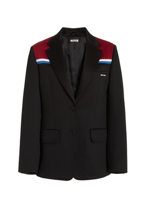 Miu Miu Notched Collar Fleece Blazer - Moda Operandi