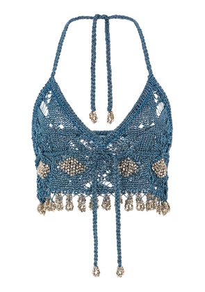 Rabanne Embellished Metallic Knit Top - Moda Operandi