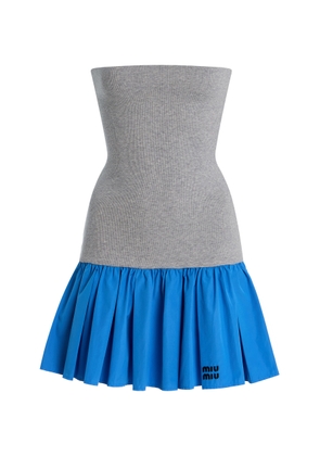 Miu Miu Jersey and Poplin Mini Dress - Moda Operandi