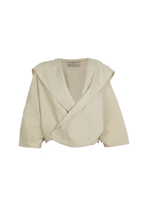 Cortana Noa Linen-Blend Wrap Jacket - Moda Operandi