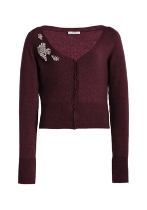 Erdem Cropped Embroidered Knit Cardigan - Moda Operandi