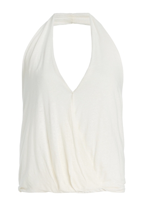 Deiji Studios Linen-Blend Jersey Wrap Halter Top - Moda Operandi