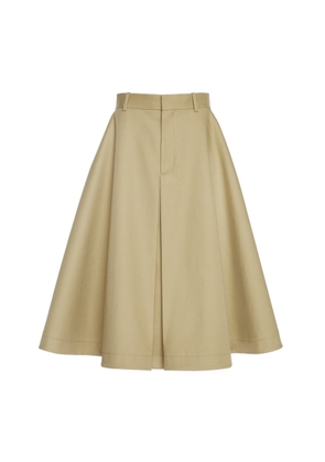 Bottega Veneta Fine Compact Cotton-Twill A-Line Skirt - Moda Operandi