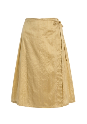 House of Aama Dupioni Silk Midi Wrap Skirt - Moda Operandi