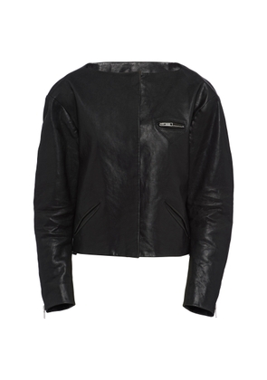 Prada Cropped Leather Jacket - Moda Operandi