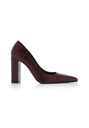 ALAÏA Croc-Effect Leather Pumps - Moda Operandi