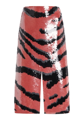 Bottega Veneta Tiger-Printed Sequin Midi Skirt - Moda Operandi