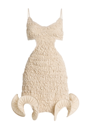 TG Botanical Exclusive Dina Shirred Linen-Blend Mini Dress - Moda Operandi