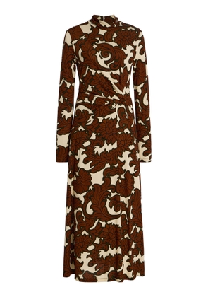 Cara Cara Hera Ruched Printed Jersey Midi Dress - Moda Operandi