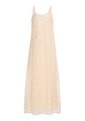 STAUD Aurielle Beaded Tulle Maxi Dress - Moda Operandi