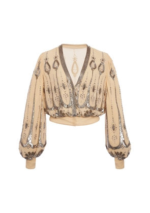 Valentino Garavani Embroidered Georgette Top - Moda Operandi