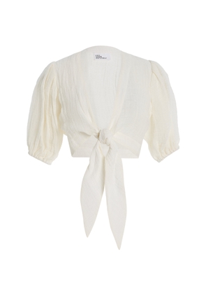 Lisa Marie Fernandez Pouf Linen Gauze Tie Top - Moda Operandi