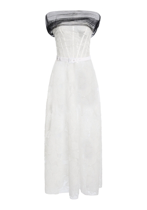 Zuhair Murad Floral Tulle Midi Dress - Moda Operandi