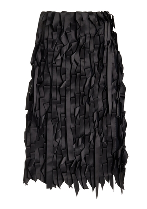 Prada Ribbon-Embroidered Sablé Midi Skirt - Moda Operandi