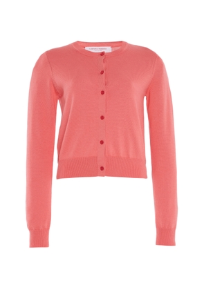 Carolina Herrera Signature Silk-Cotton Cardigan - Moda Operandi