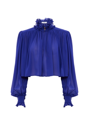 Chloé Draped Silk Georgette Top - Moda Operandi