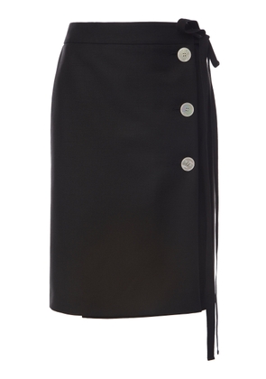 Prada Button-Embellished Mohair-Blend Skirt - Moda Operandi