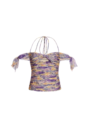 Valentino Garavani Flowerism Pleated Silk-Crepe Top - Moda Operandi