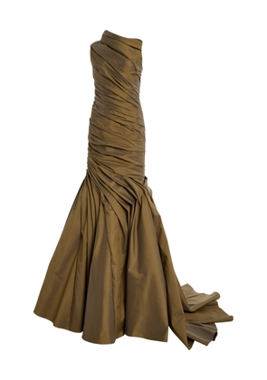 Marmar Halim Draped Taffeta Gown - Moda Operandi