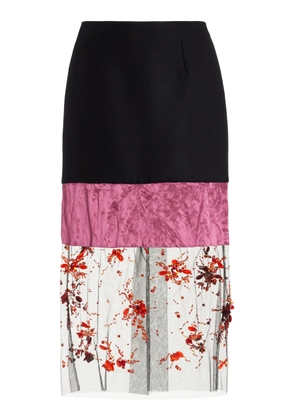 Prada Beaded Satin Midi Skirt - Moda Operandi