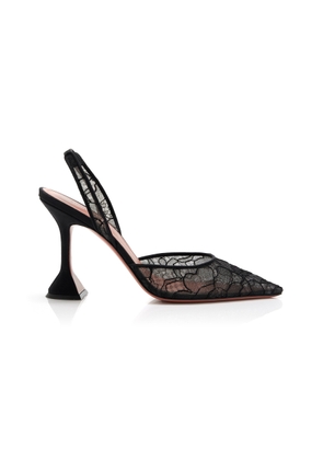 Amina Muaddi Holli Lace Slingback Pumps - Moda Operandi