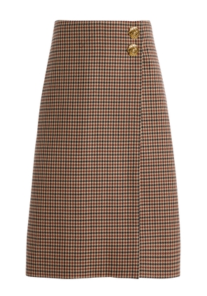 Cara Cara Luca Plaid Wool Midi Wrap Skirt - Moda Operandi