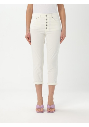 Pants DONDUP Woman color Yellow Cream